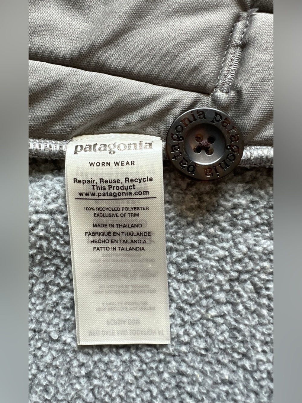 Patagonia Better Sweater Hooded Coat Jacket Gray Recycled Fleece Button Front S - Picture 16 of 16